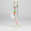 Z10" Glow in the dark Staight Tube Glass Bong With Flower Design