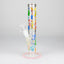 Z10" Glow in the dark Staight Tube Glass Bong With Flower Design