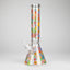14″ 7mm Glass Beaker Bong with Assorted Flower Design & Ice Catcher