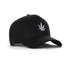 High-Crown 5-Panel Embroidered Leaf Cap-Black