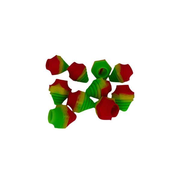 Silicone Cap - Fit For 510 Batteries - Bag of 10 Rasta Colors