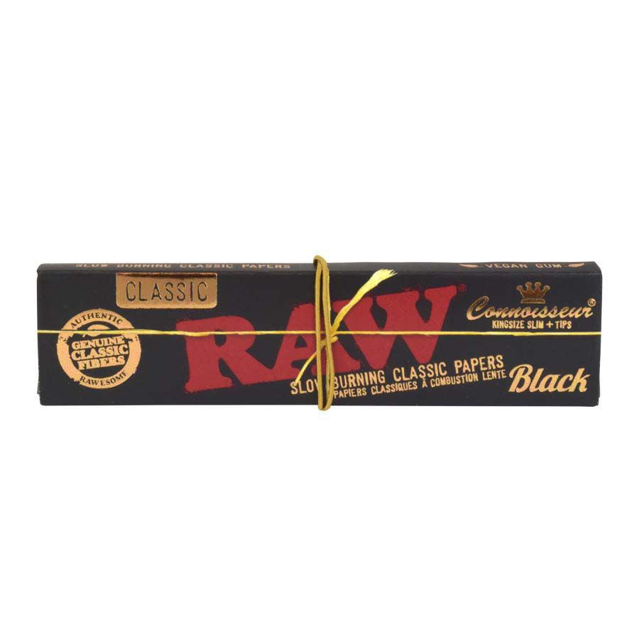 RAW | Black Natural Unrefined Artisan Connoisseur Papers w/ Tips – King Size Secondary image