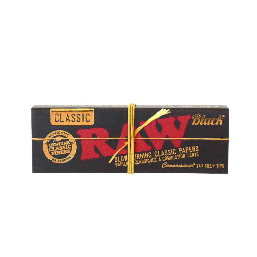 RAW | Black Natural Unrefined Artisan Connoisseur Papers w/ Tips – 1¼ Size Secondary image