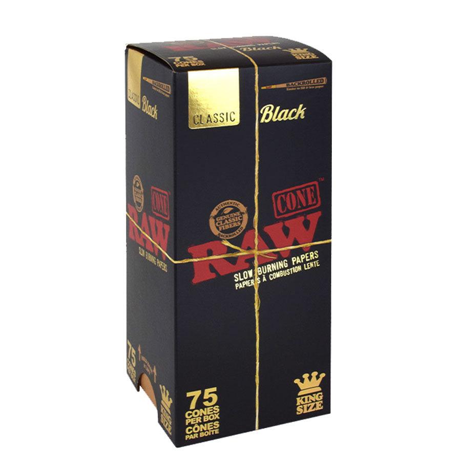 RAW | Black King Size Pre-Rolled Cones – 75 Pack Main image
