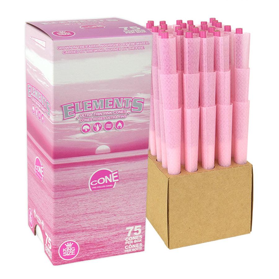 Elements | Pink King Size Pre-Rolled Cones – 75 Pack