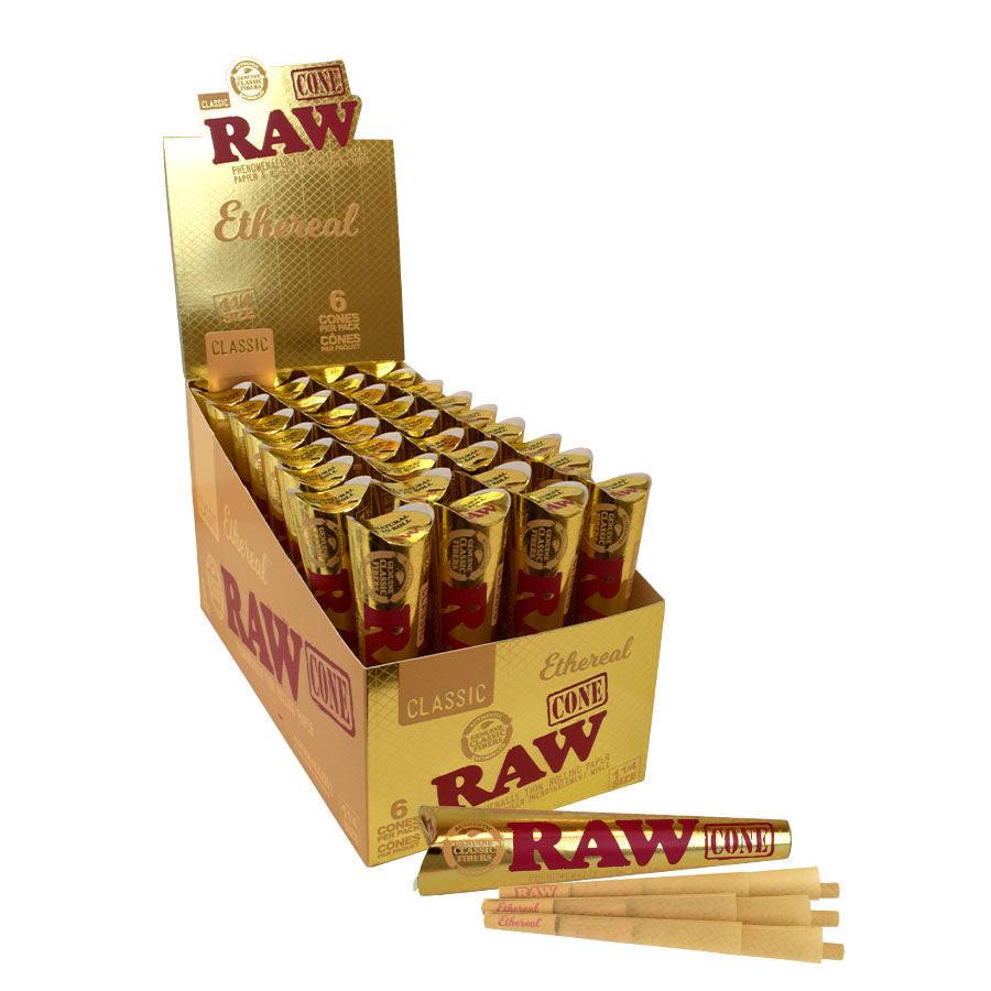 RAW | Ethereal 1 1/4 Size Unrefined Pre-Rolled Cones – 6 Pack (Box of 32) Main image