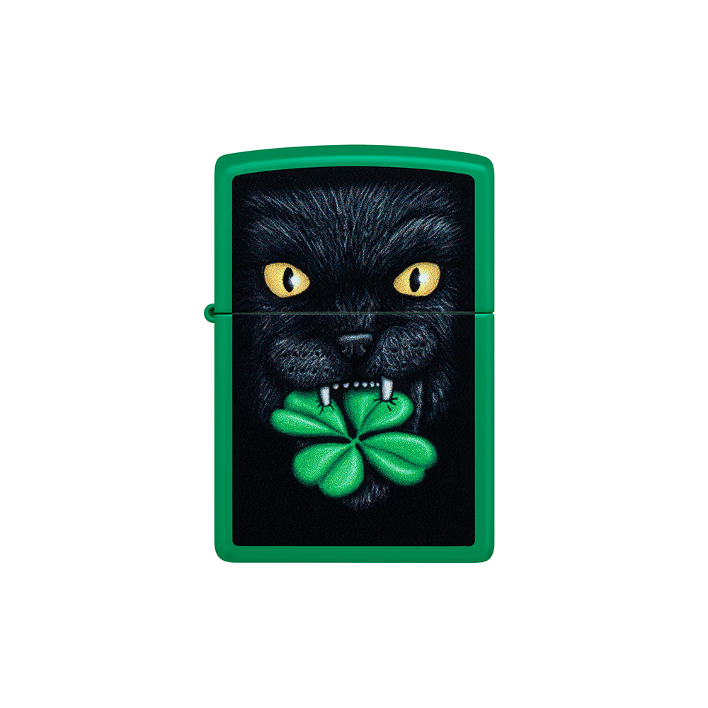 Zippo 46721 Feline Lucky Cat Clover Design Main image