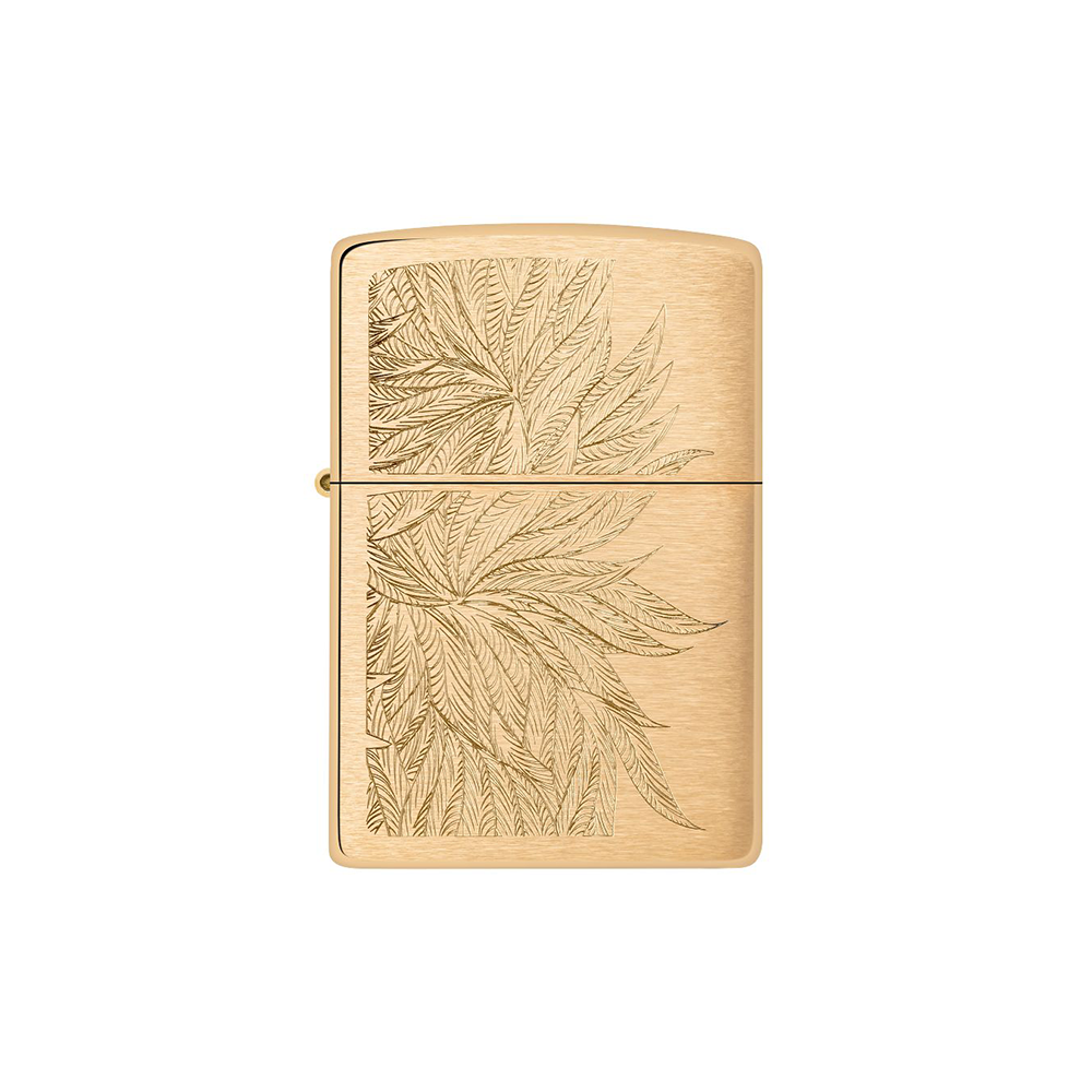 Zippo 46826 Gold Cannabis Lush Leaves Engrave Design Main image