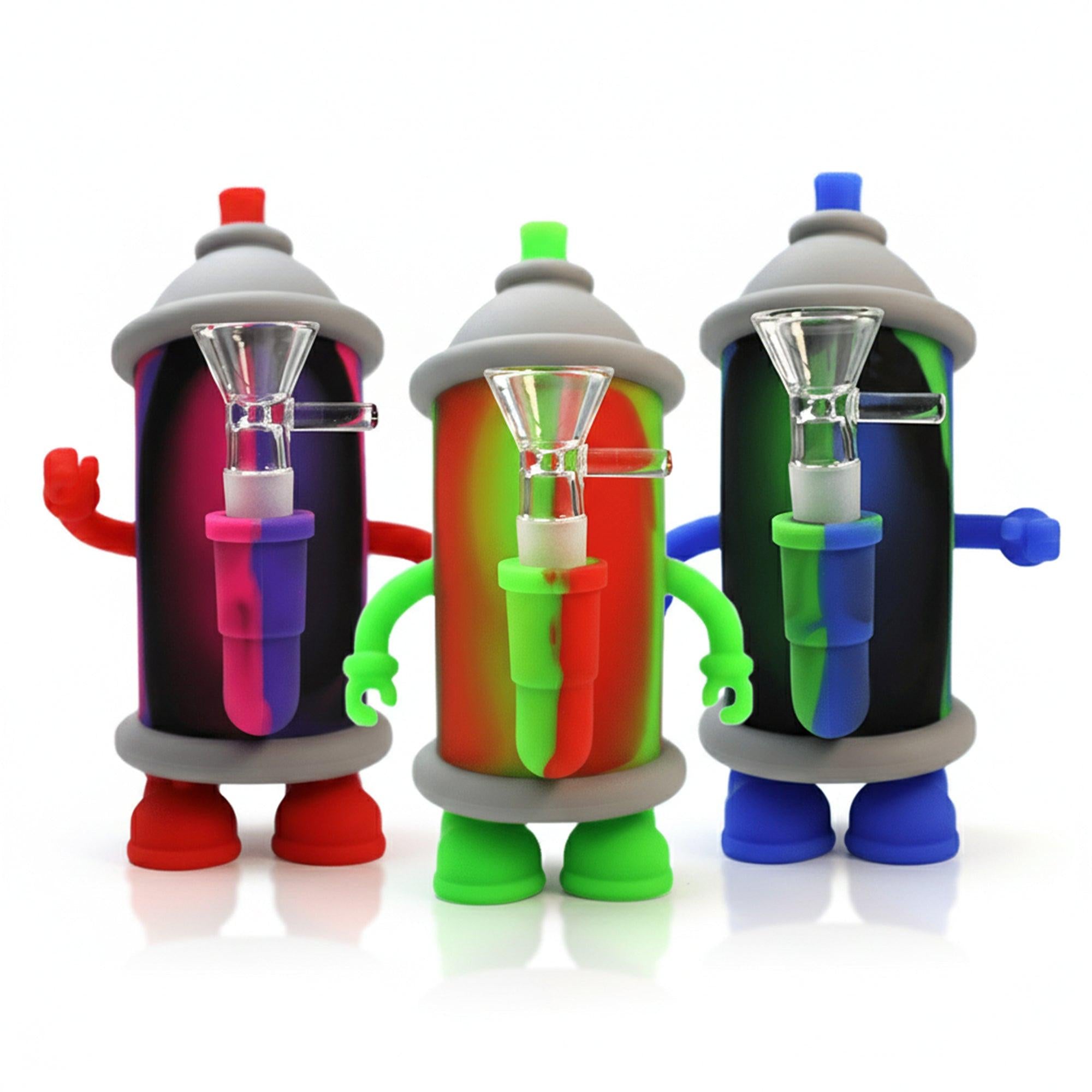 6″ Colorful Silicone Pipe with 14mm Glass Bowl [SMKZ162] Main image