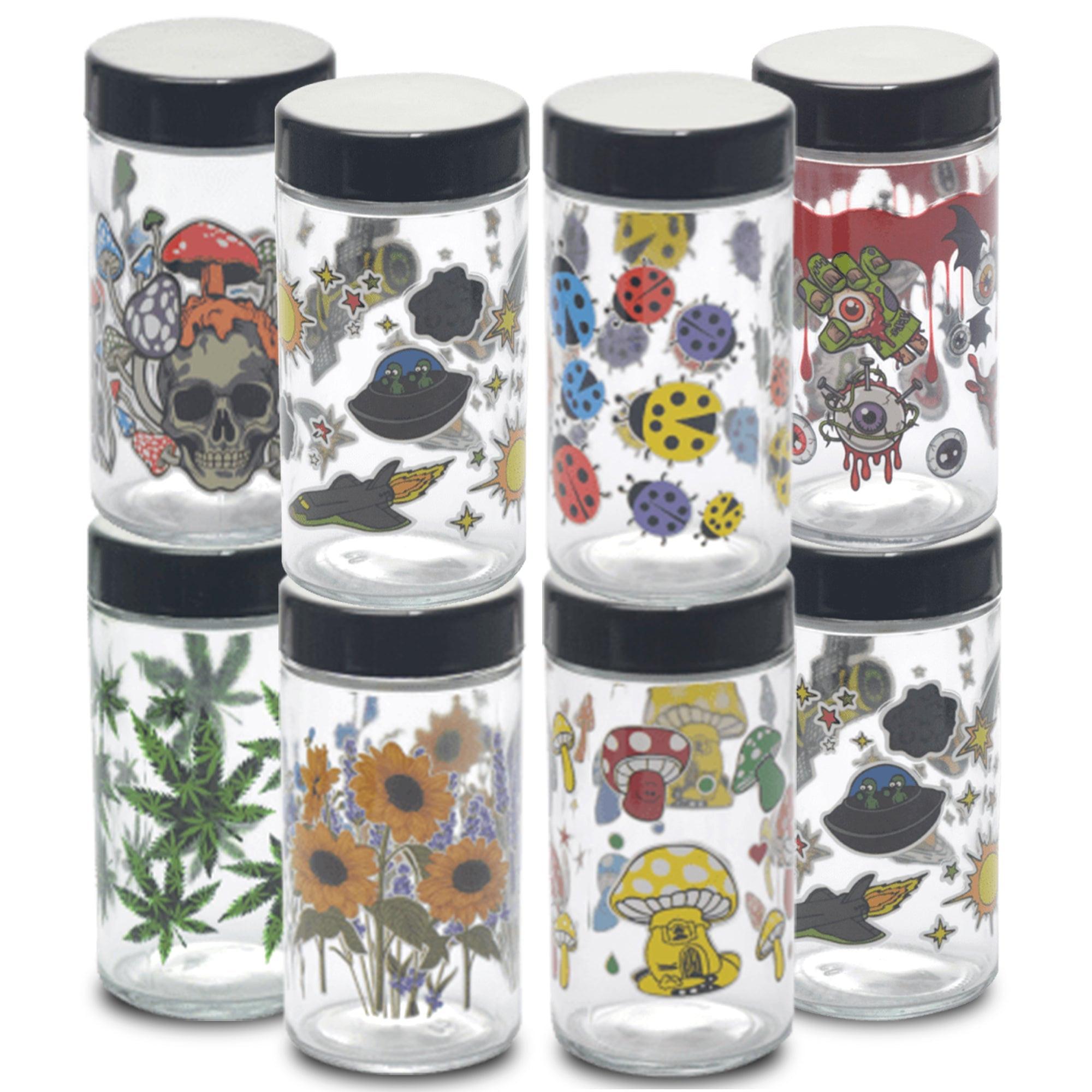 180ml Glass Storage Jar with Sticker Design – Compact & Stylish [SMKZ-145] Main image