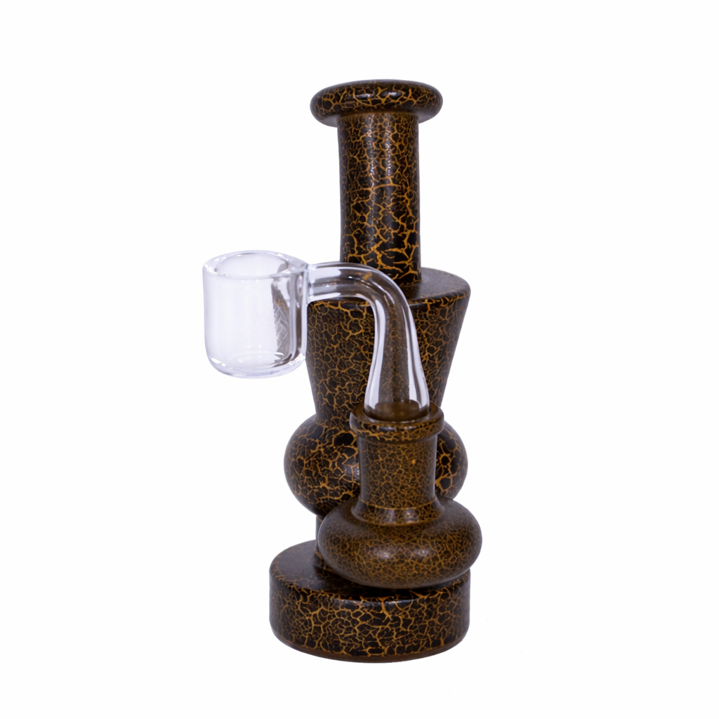 Karma | 6" Yellow Lightning Hourglass Glass Dab Rig Main image
