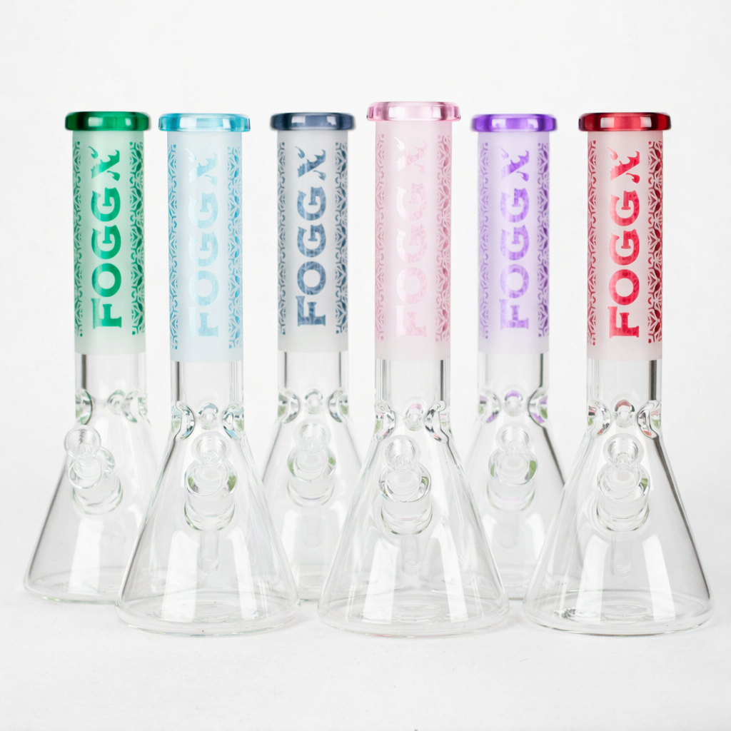 FOGGX | 14" Sandblasted Beaker Glass Water Pipe – 7mm Thick [FT292] Main image