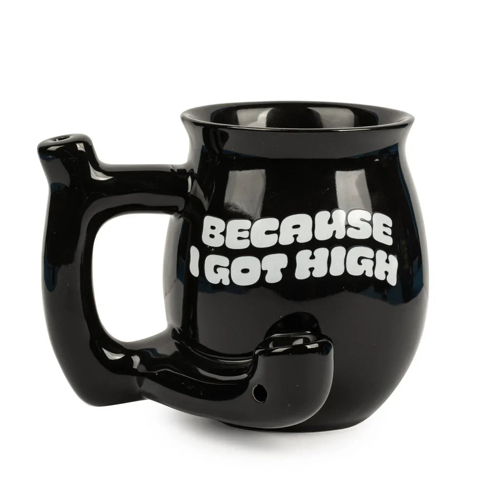 West Coast Gifts™ | Because I Got High – Ceramic Mug Pipe [C249BK] Main image