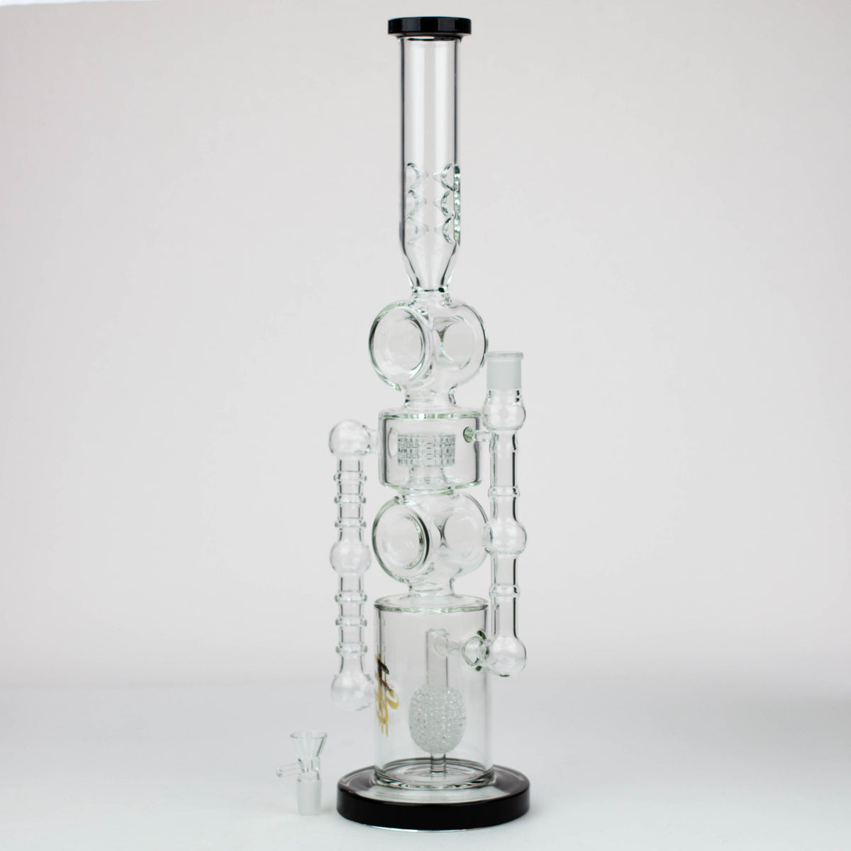 21" H2O Double ring glass water bong [H2O-24]