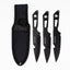 8" Three Piece  Hunt Down Black Throwing Knife Set With Fish Hook  [9569]