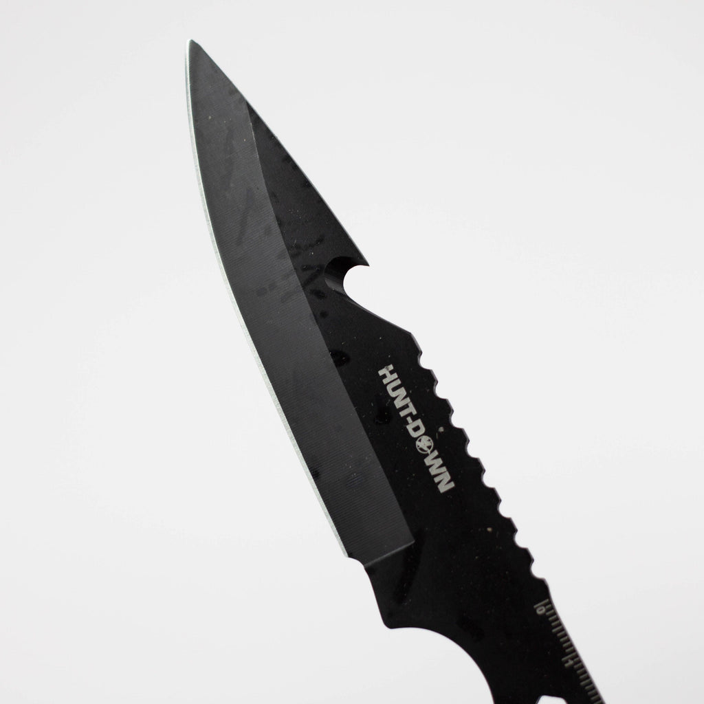 8" Three Piece  Hunt Down Black Throwing Knife Set With Fish Hook  [9569]