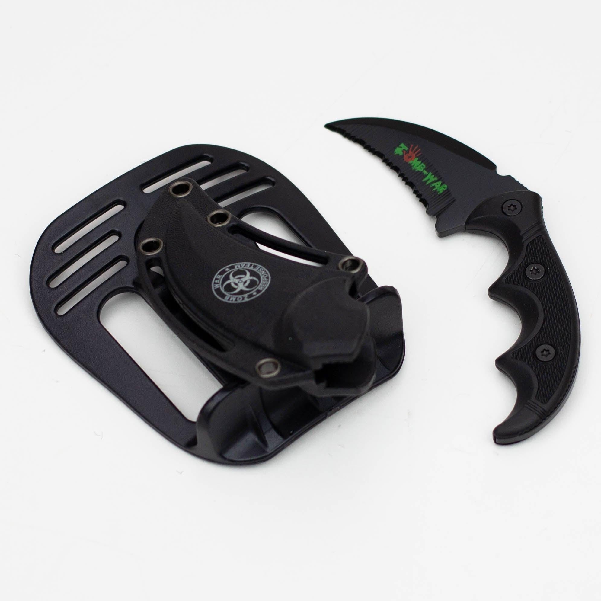 5.75" Zomb-War Black Boot Skinner  Knife with Sheath [8172] Secondary image