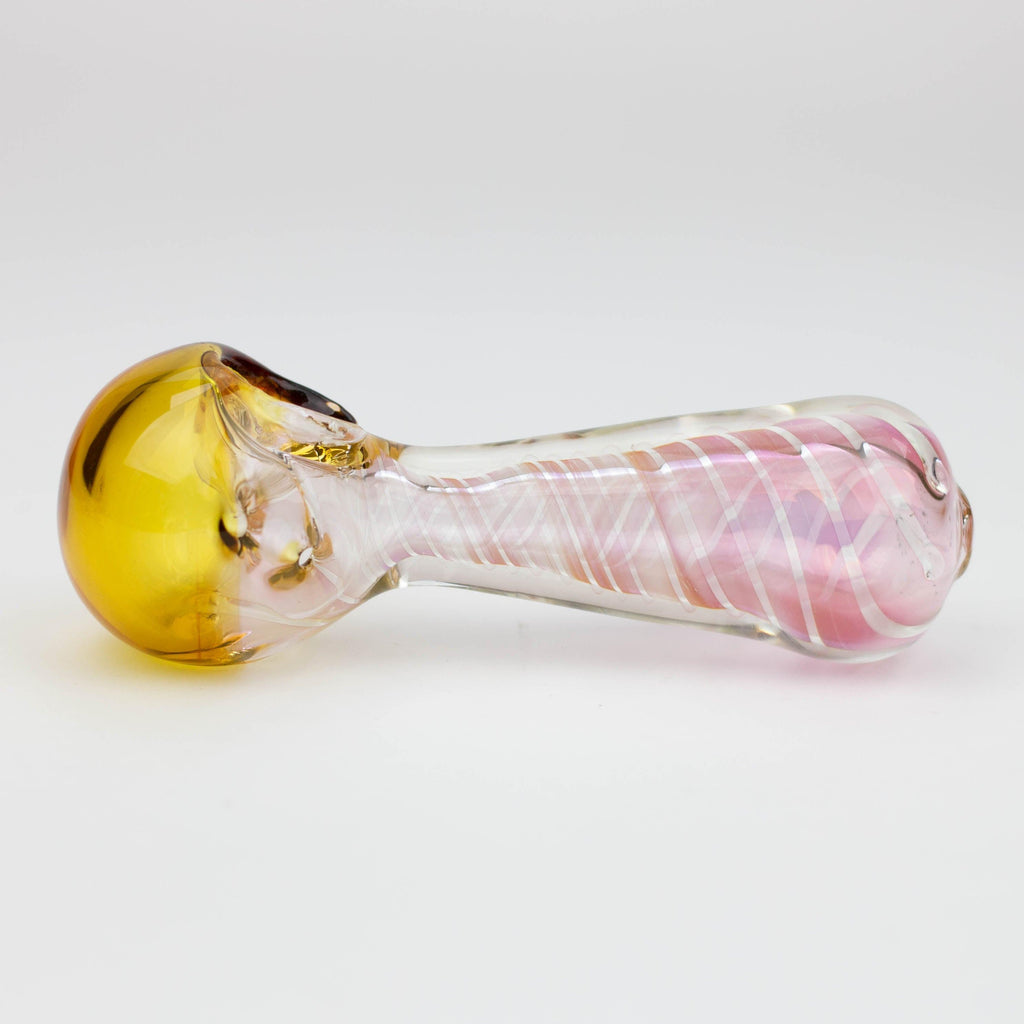 5" Gold fumed twisted glass hand pipe