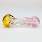 5" Gold fumed twisted glass hand pipe