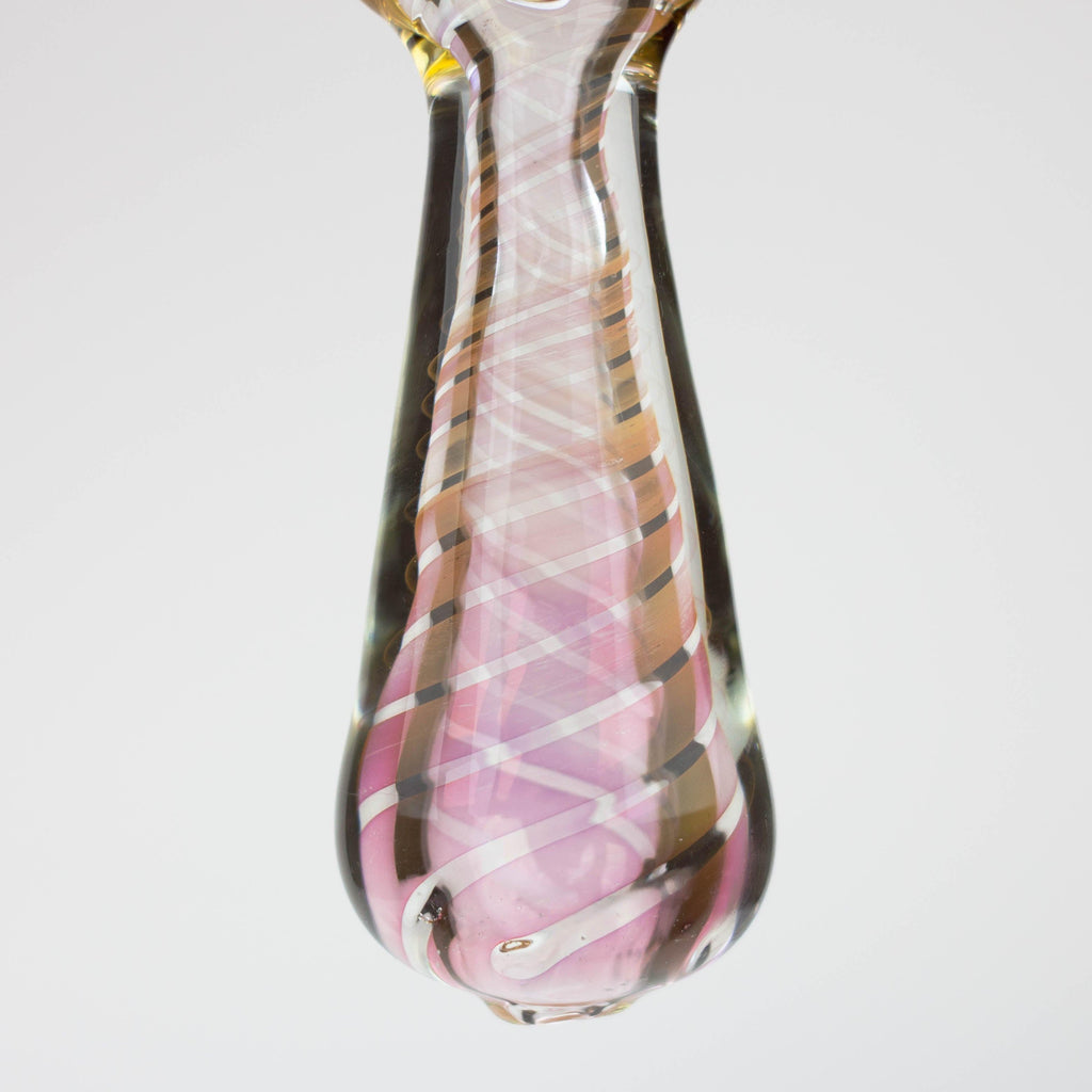 5" Gold fumed twisted glass hand pipe