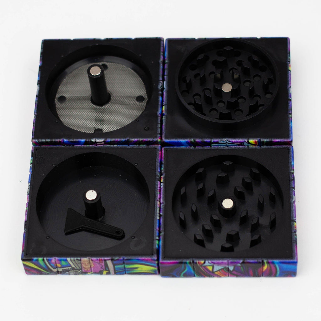 Cartoon Cube Herb Grinder - 4 Parts