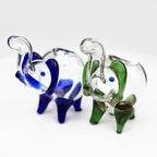 5" Standing elephant clear glass hand pipe