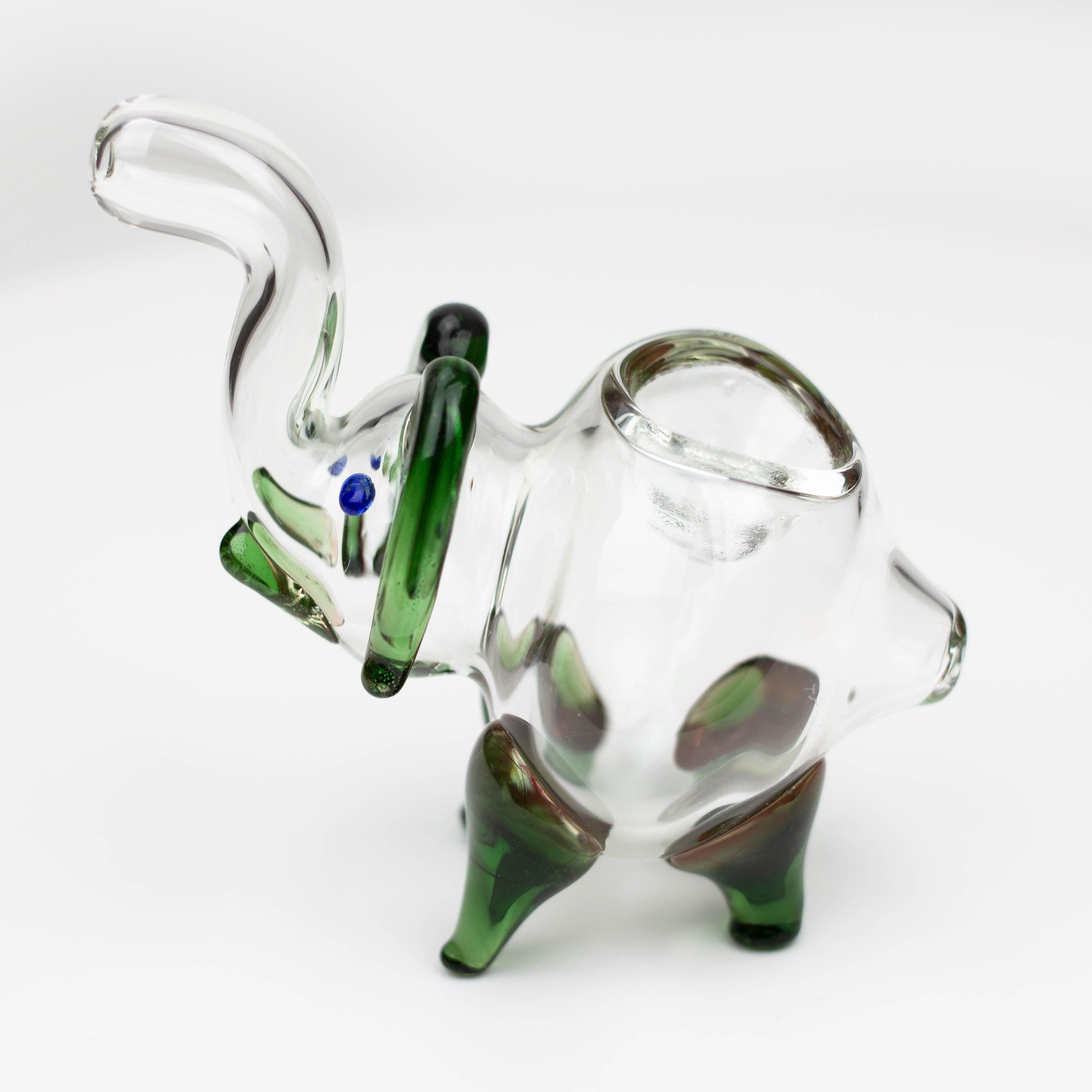 5" Standing elephant clear glass hand pipe