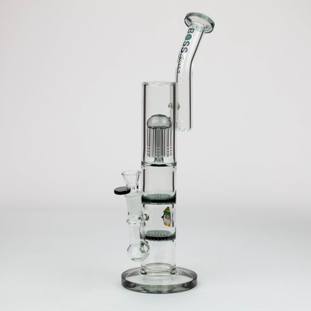 16" tree arm percolator and honeycomb diffuser glass bong [B8]