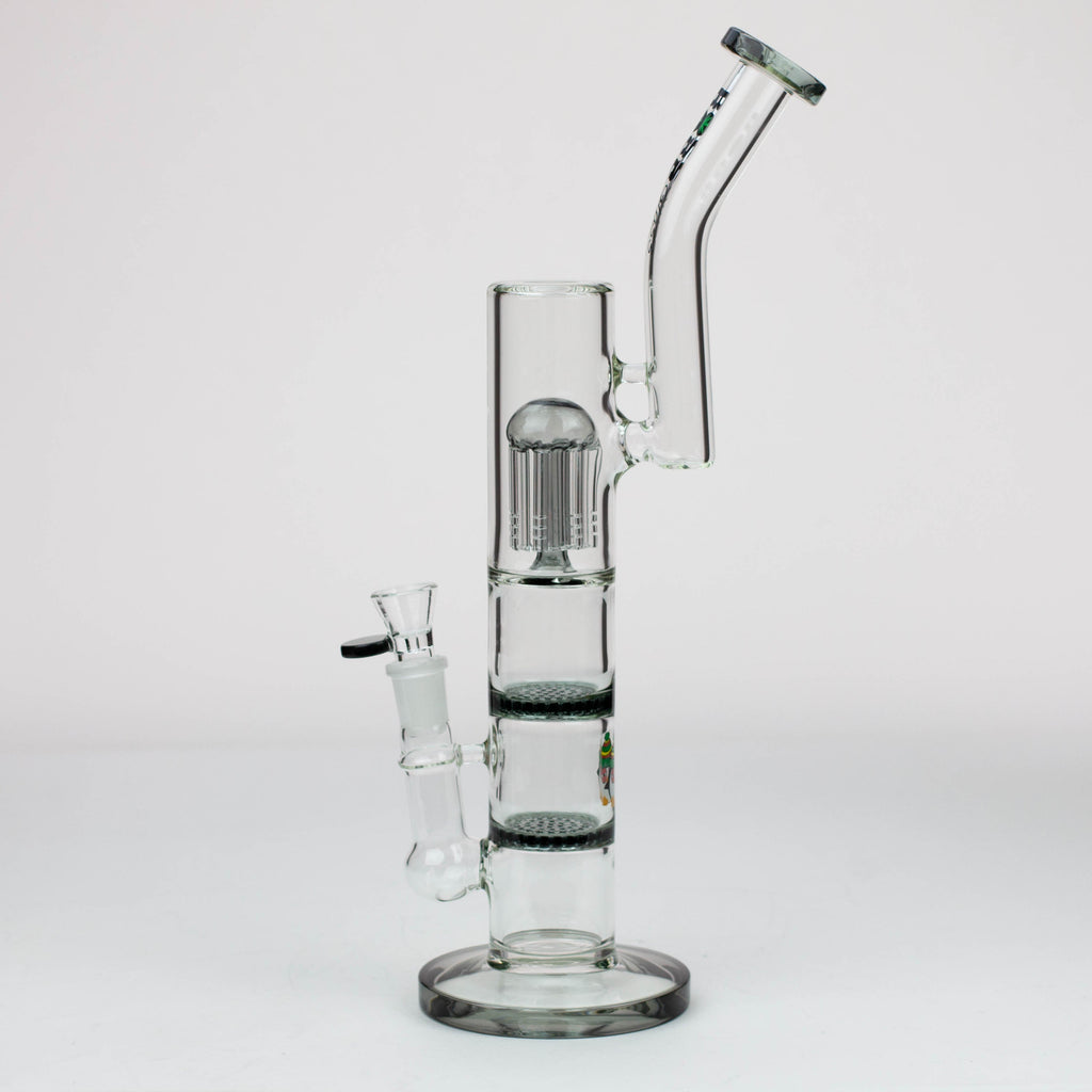 16" tree arm percolator and honeycomb diffuser glass bong [B8]