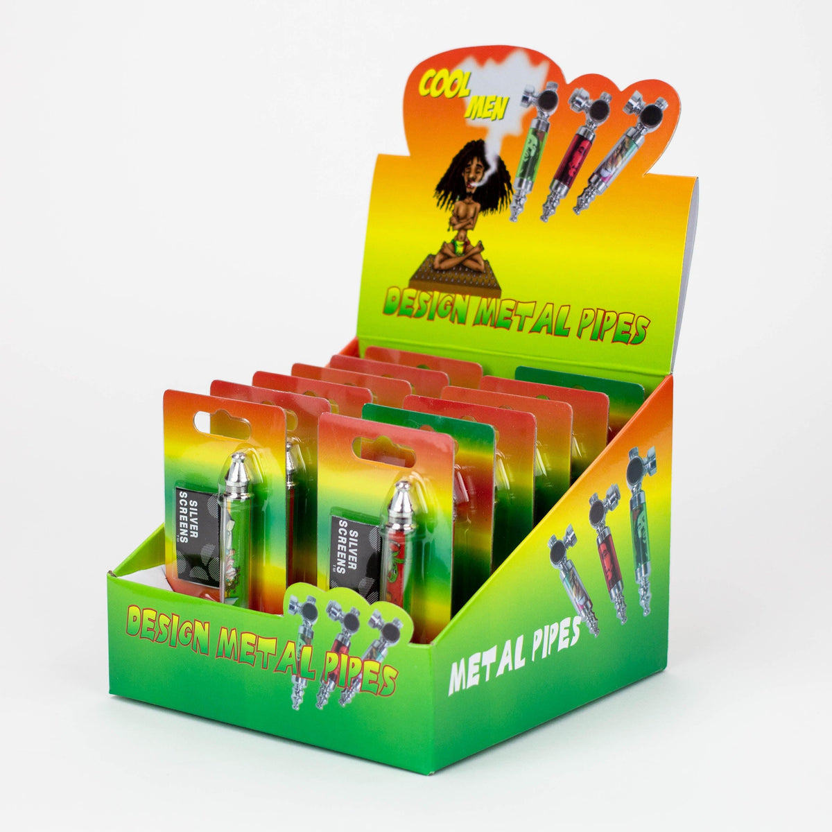 3" Rasta man Metal Pipe with screen display box ( 255F ) Main image