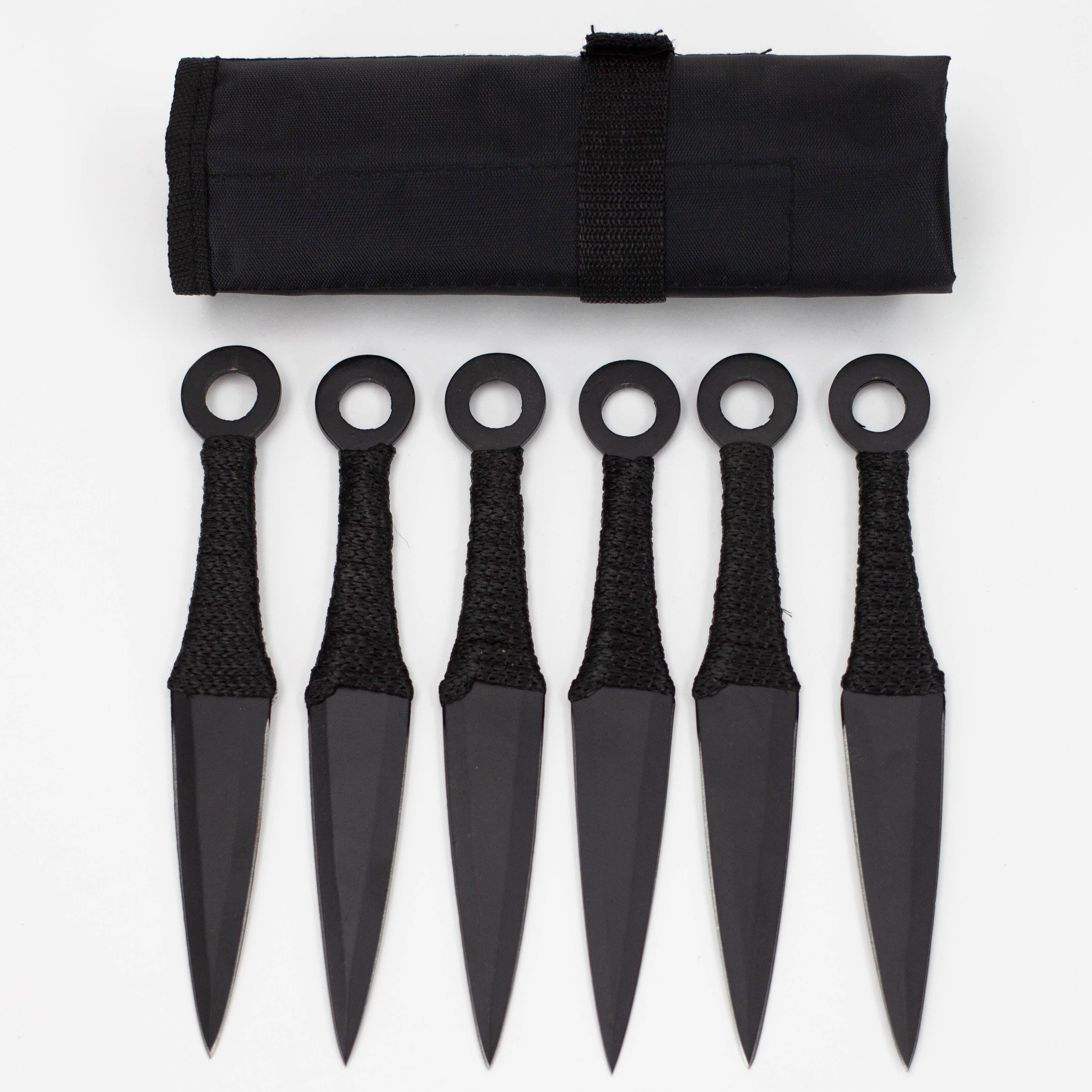 6.5" Naruto Kunai Anime 6-PC Throwing Knife Set- Black  [TK-868-6-BK] Main image