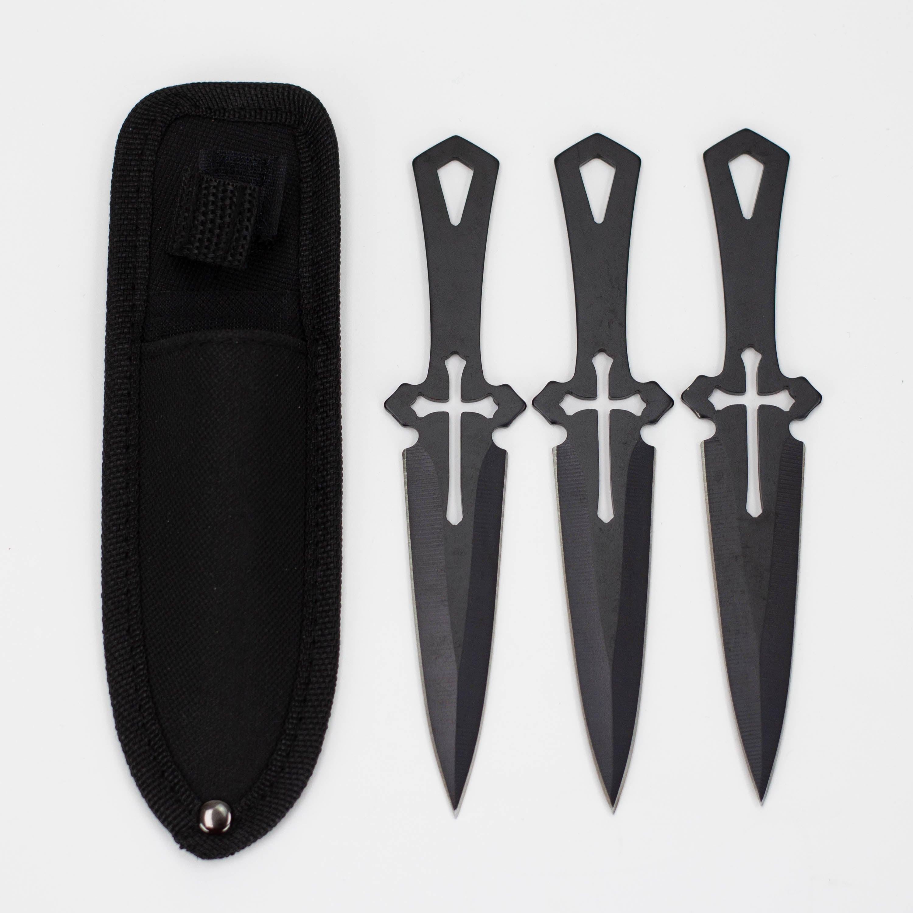 6.5″ Throwing Knife with Sheath 3PC SET [T00502BK] Main image