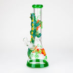 14" Resin 3D Glow in the dark artwork 7mm glass beaker water bong [GB208]
