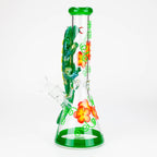 14" Resin 3D Glow in the dark artwork 7mm glass beaker water bong [GB208]
