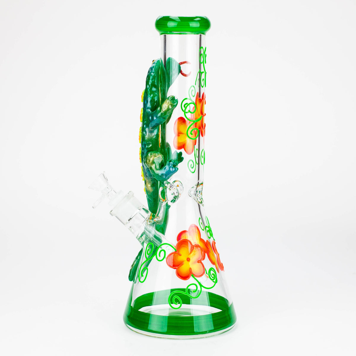 14" Resin 3D Glow in the dark artwork 7mm glass beaker water bong [GB208]