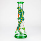 14" Resin 3D Glow in the dark artwork 7mm glass beaker water bong [GB208]