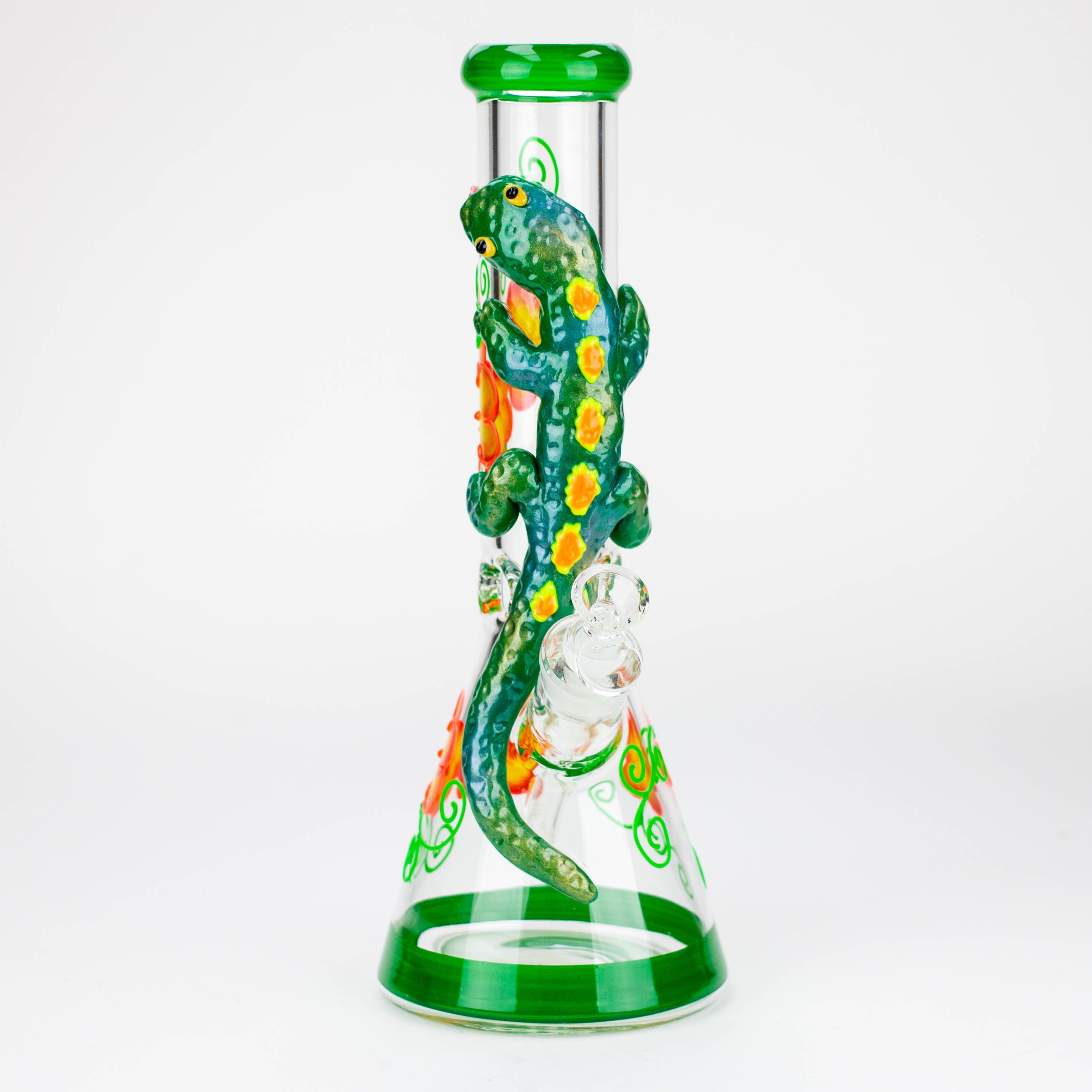 14" Resin 3D Glow in the dark artwork 7mm glass beaker water bong [GB208]