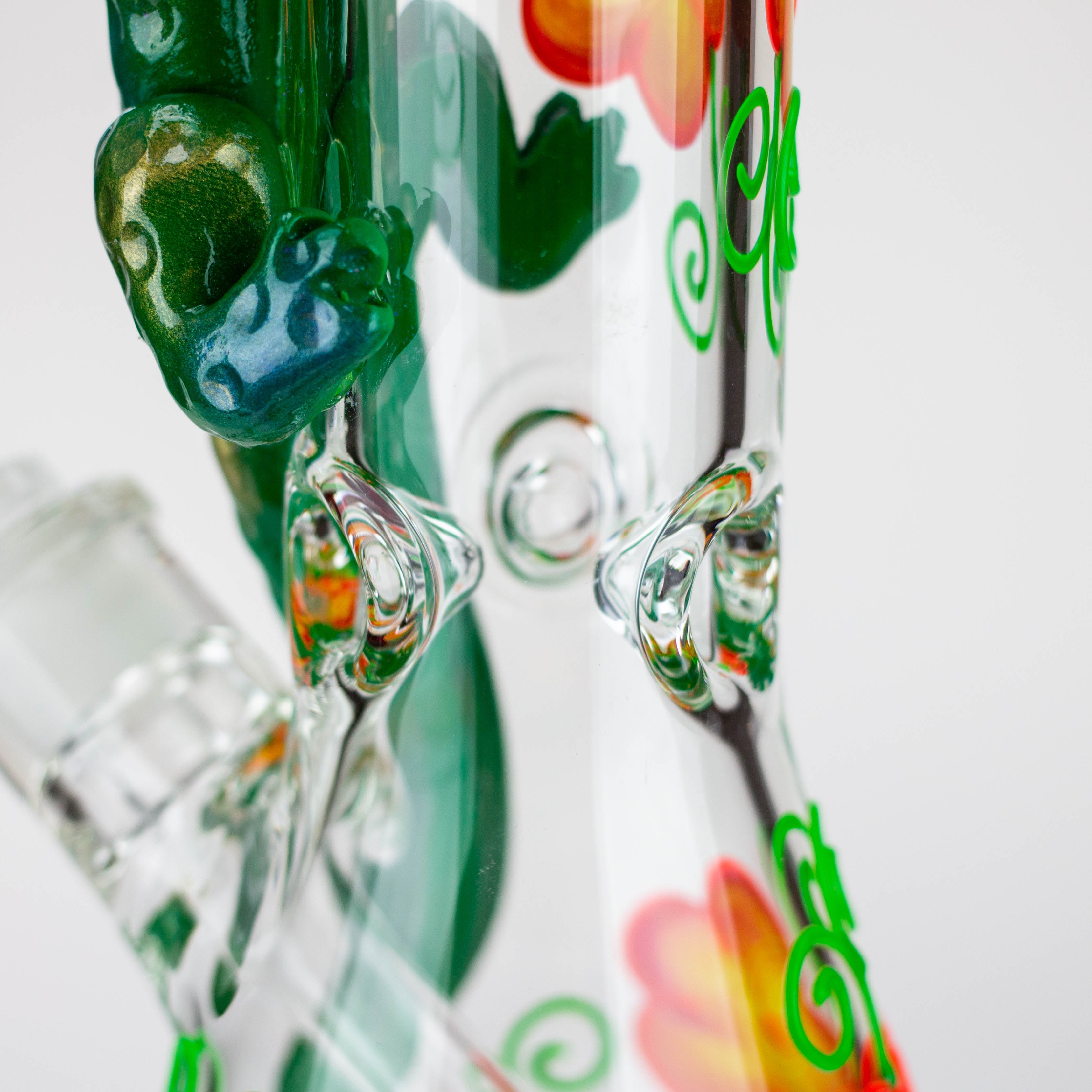 14" Resin 3D Glow in the dark artwork 7mm glass beaker water bong [GB208]