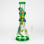 14" Resin 3D Glow in the dark artwork 7mm glass beaker water bong [GB208]