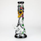 14" Resin 3D Glow in the dark artwork 7mm glass beaker water bong [GB208]