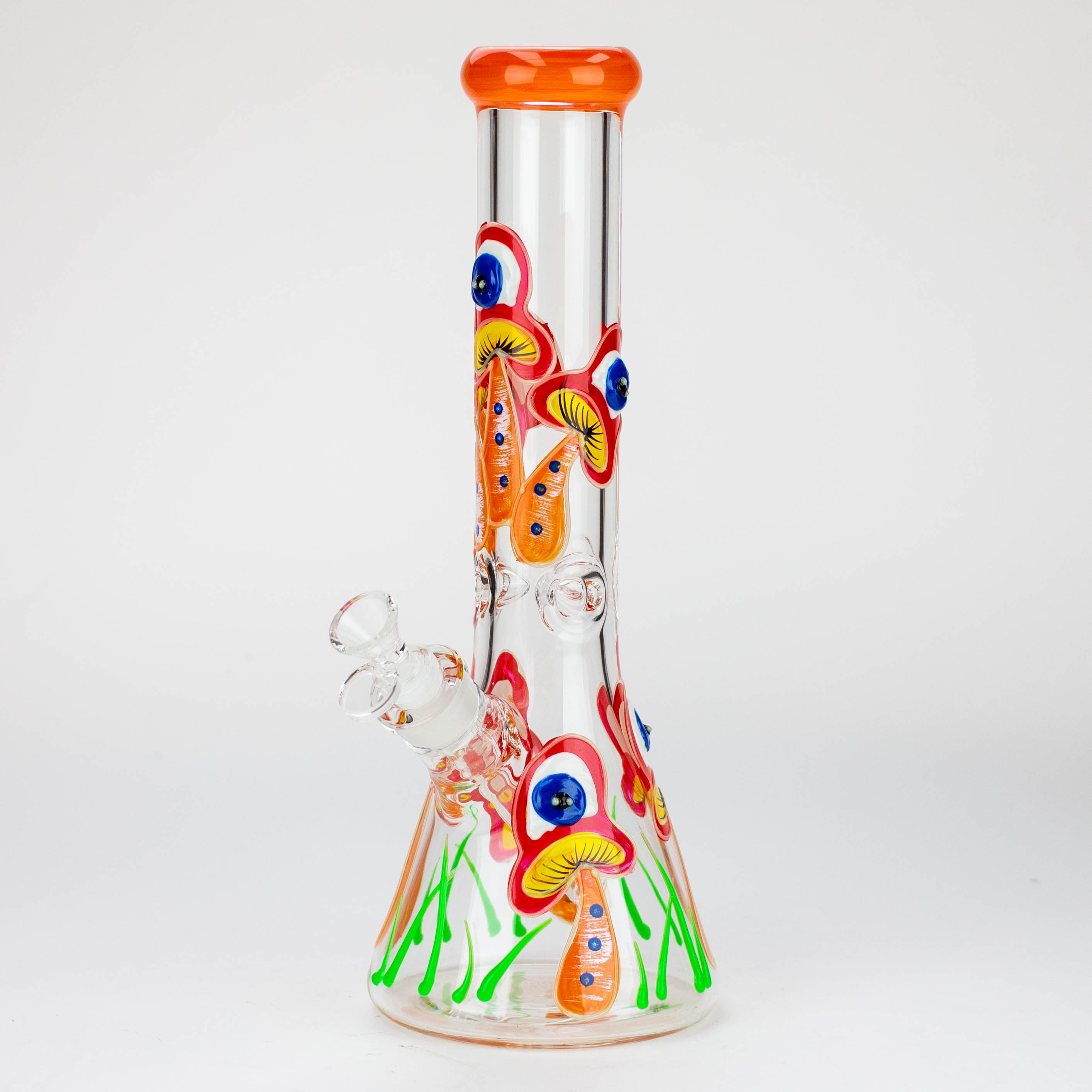 14" Resin 3D Glow in the dark artwork 7mm glass beaker water bong [GB208]