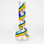 14" Resin 3D Glow in the dark artwork 7mm glass beaker water bong [GB208]