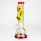 14" Resin 3D Glow in the dark artwork 7mm glass beaker water bong [GB208]