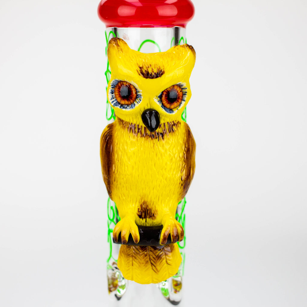 14" Resin 3D Glow in the dark artwork 7mm glass beaker water bong [GB208]