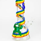 14" Resin 3D Glow in the dark artwork 7mm glass beaker water bong [GB208]