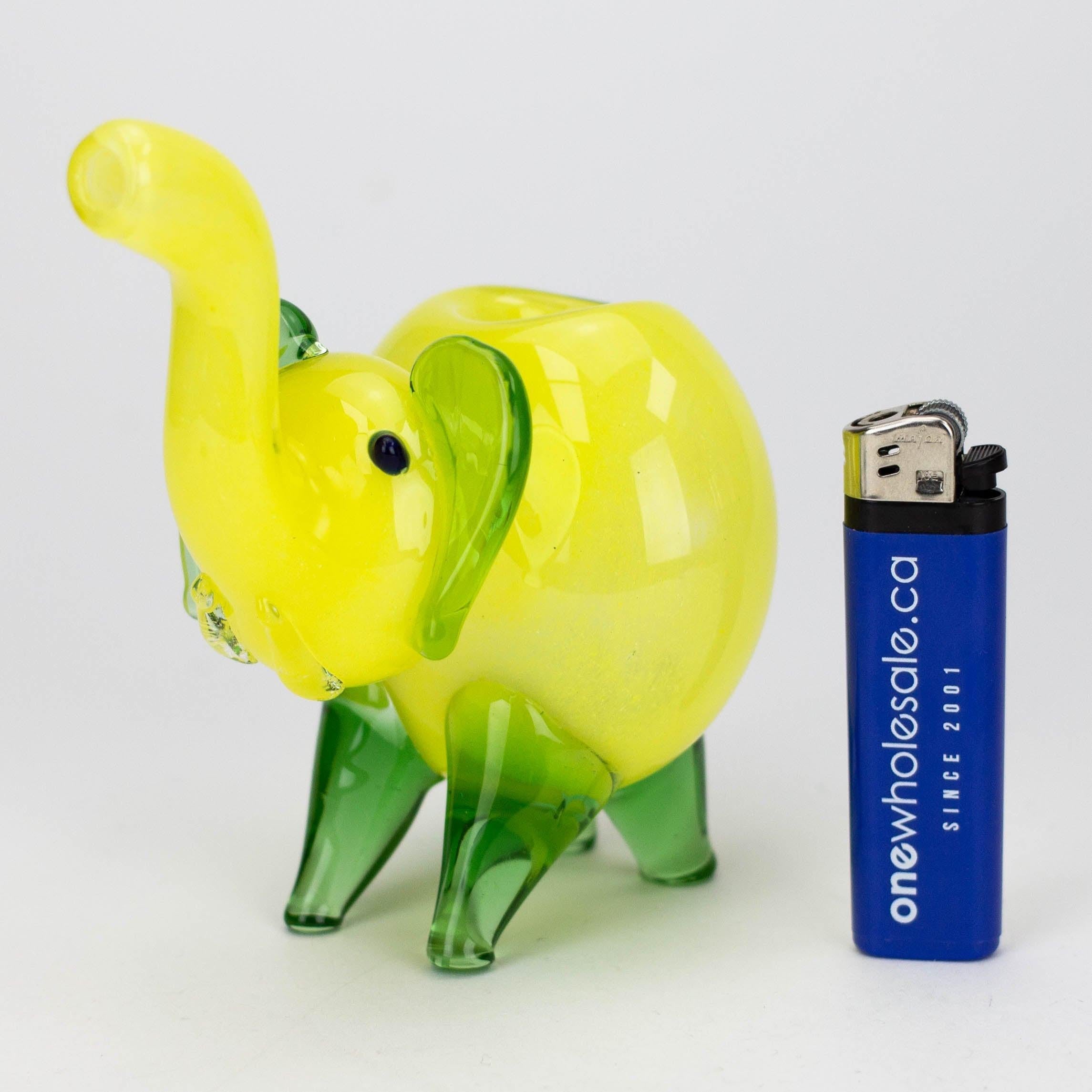 Standing XL elephant glass hand pipe-Solid Color Secondary image