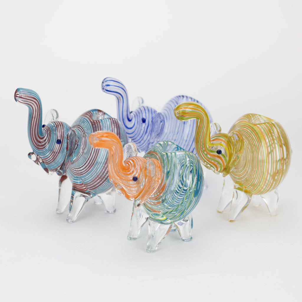 Standing XL elephant glass hand pipe