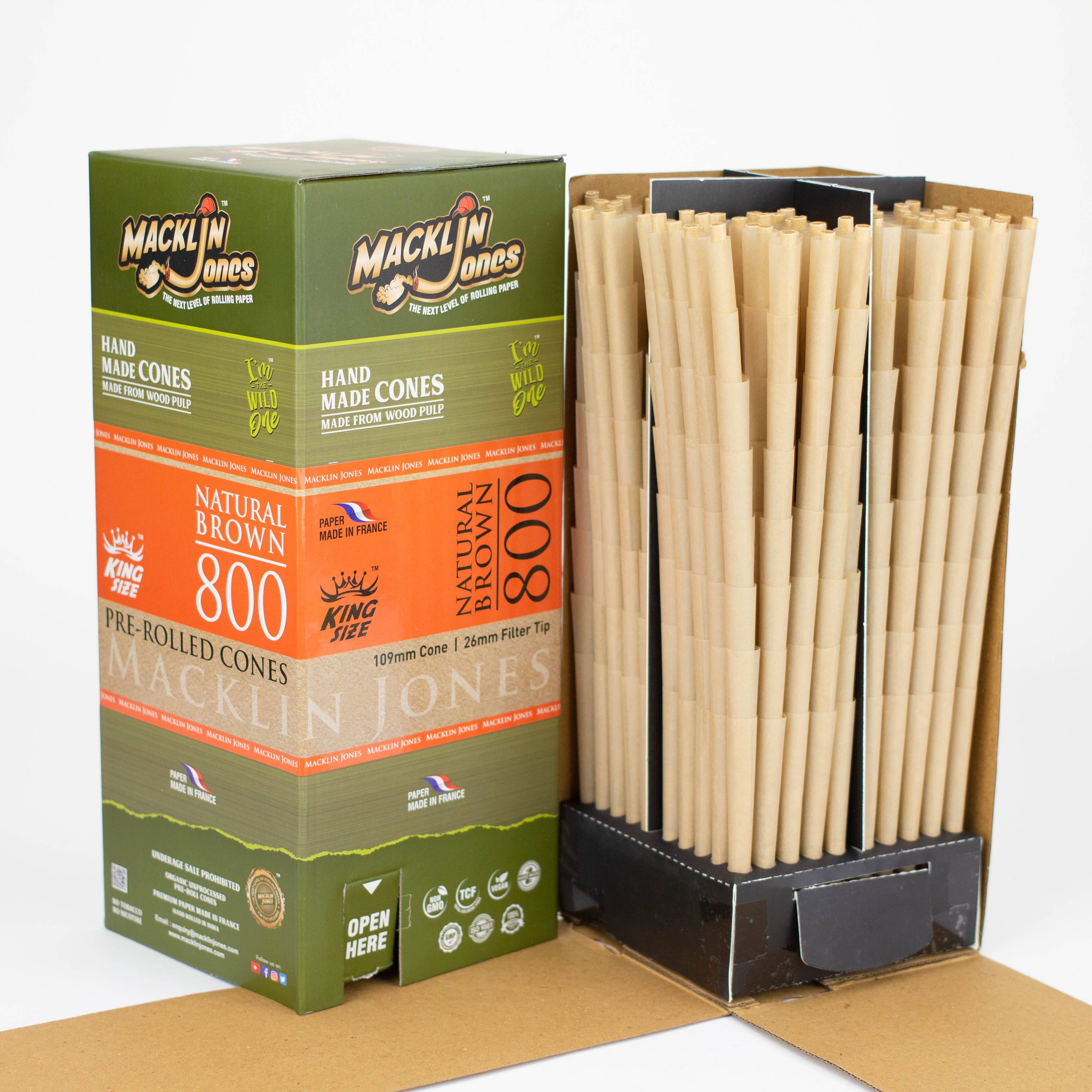 Macklin Jones - Natural Brown King Size Pre-Rolled cones Tower 800 Secondary image