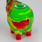 4.5" elephant Silicone hand pipe with glass bowl-Assorted
