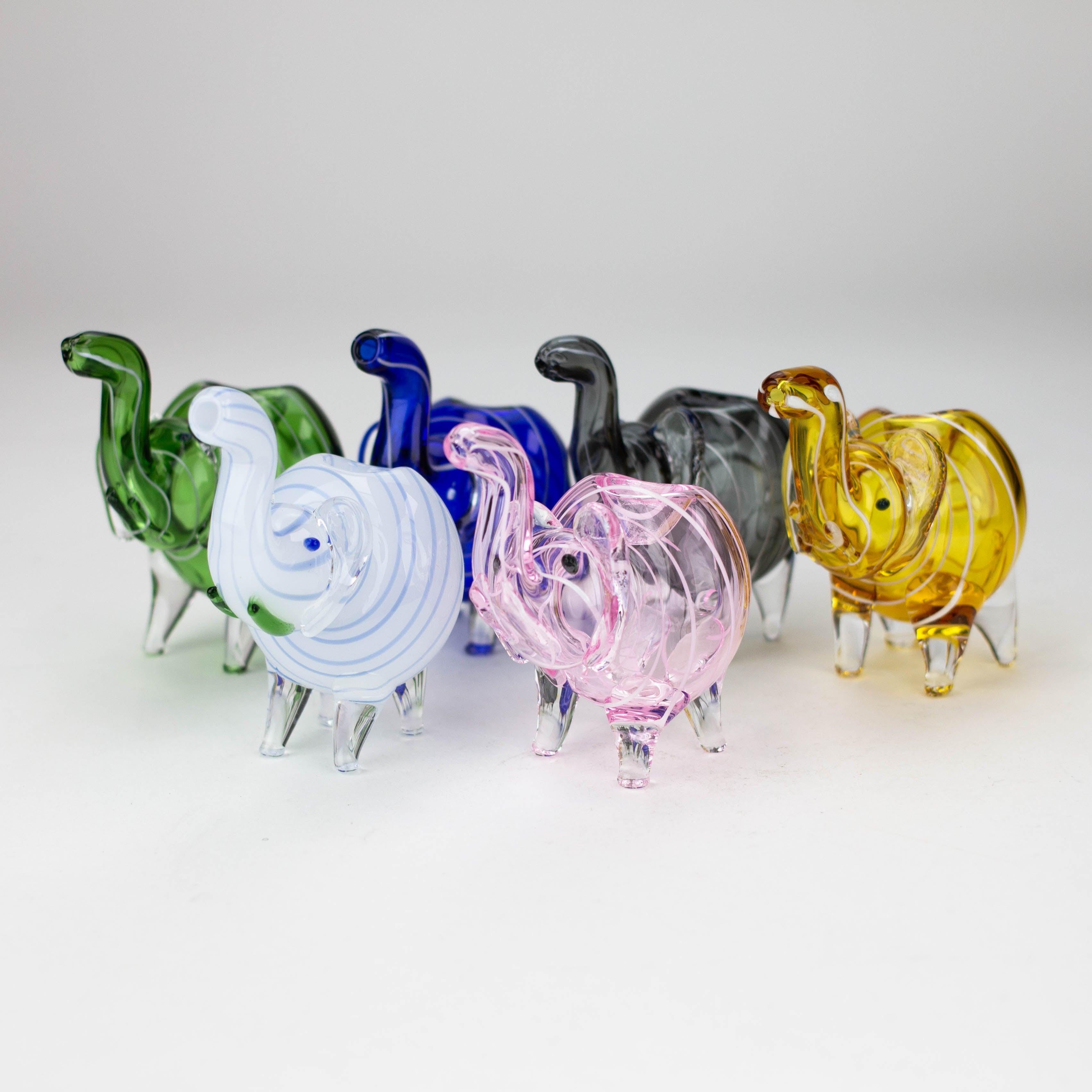 5" Standing elephant color glass hand pipe Main image